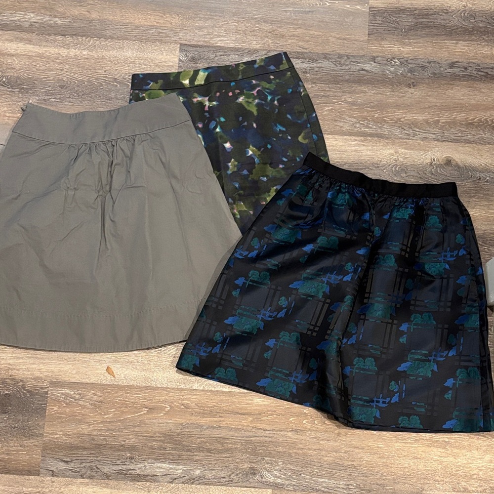 J.Crew Skirt Bundle Women's Gray, Green Multi Colored A Line and Pencil‎ skirts